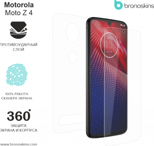 Защитная бронированная пленка на Motorola Moto Z4