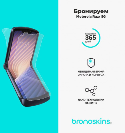 Защитная бронированная пленка на Motorola Razr 5G