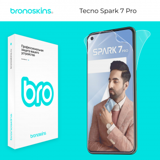 Защитная бронированная пленка на Tecno Spark 7 Pro